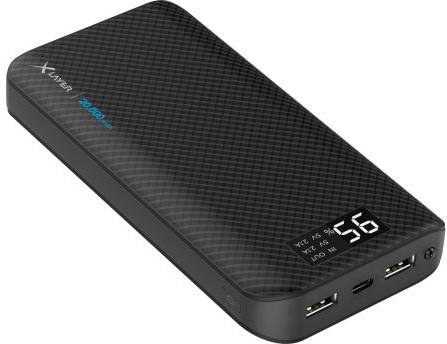 Powerbank Xlayer Pure carbon black 20000mah smartphonestablets batería externa para y tablets 20.000 2 puertos usb carga 214415