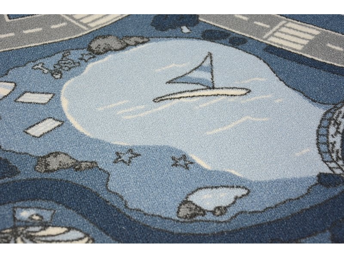Moqueta Antideslizante Infantil Street Azul (100 x 550 cm)