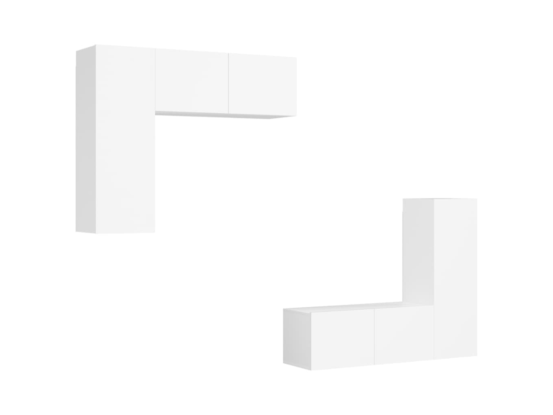 Maison Exclusive - Set De Muebles De Salón Tv 4 Piezas Madera De Ingeniería Blanco