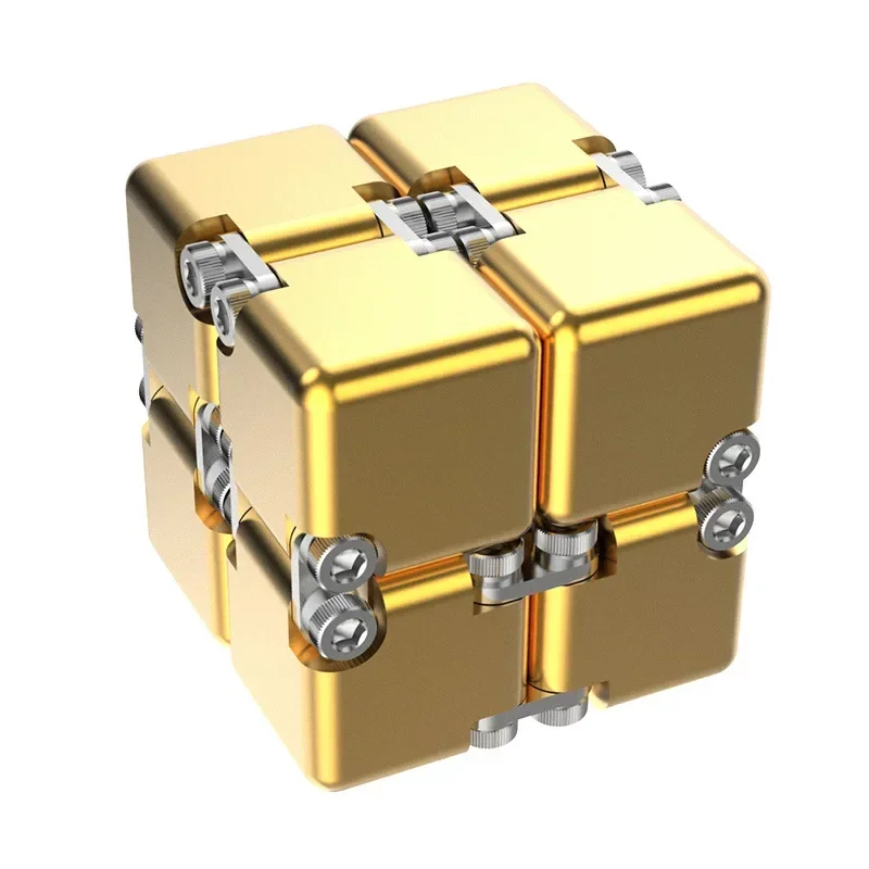Cubo Infinito De Metal Elegante (dorado): Versión Mejorada Nueva Y Única