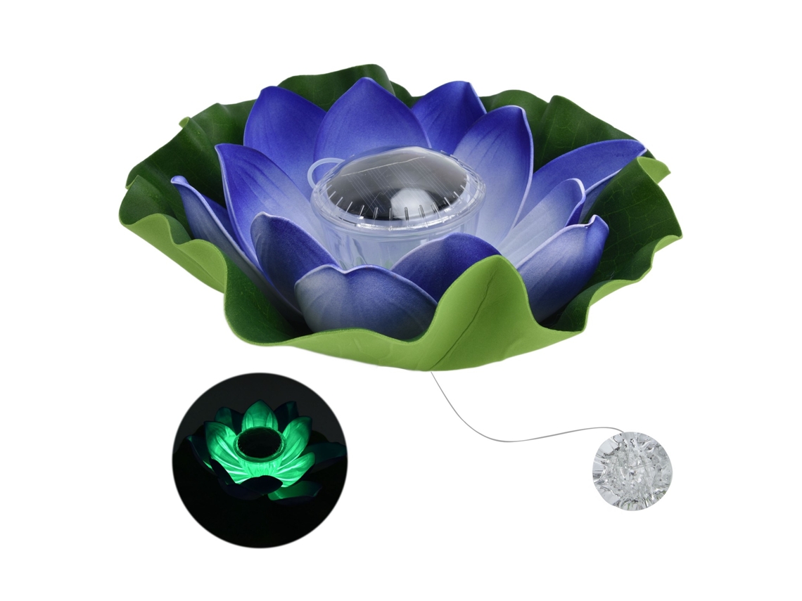 Lámpara Solar De Loto, Impermeable, Con Led, Flotante, Para Decoración Jardines Exteriores.