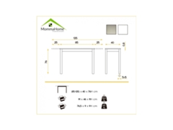 Mesa Cocina Extensible Novi MOMMA HOME (Negro - Vidrio templado -85/135x40x76 cm)