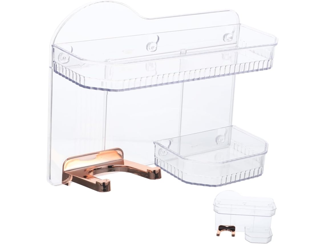 Organizador De Banheiro Com Suporte Para Secador De Cabelo E Acessórios, Adesivo E Resistente A Quedas