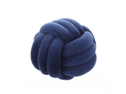 Rebe-almohada Redonda Nudo Suave Decorativa Hogar Tela Plush Relleno Algodón Pp 20x20cm Azul Marino