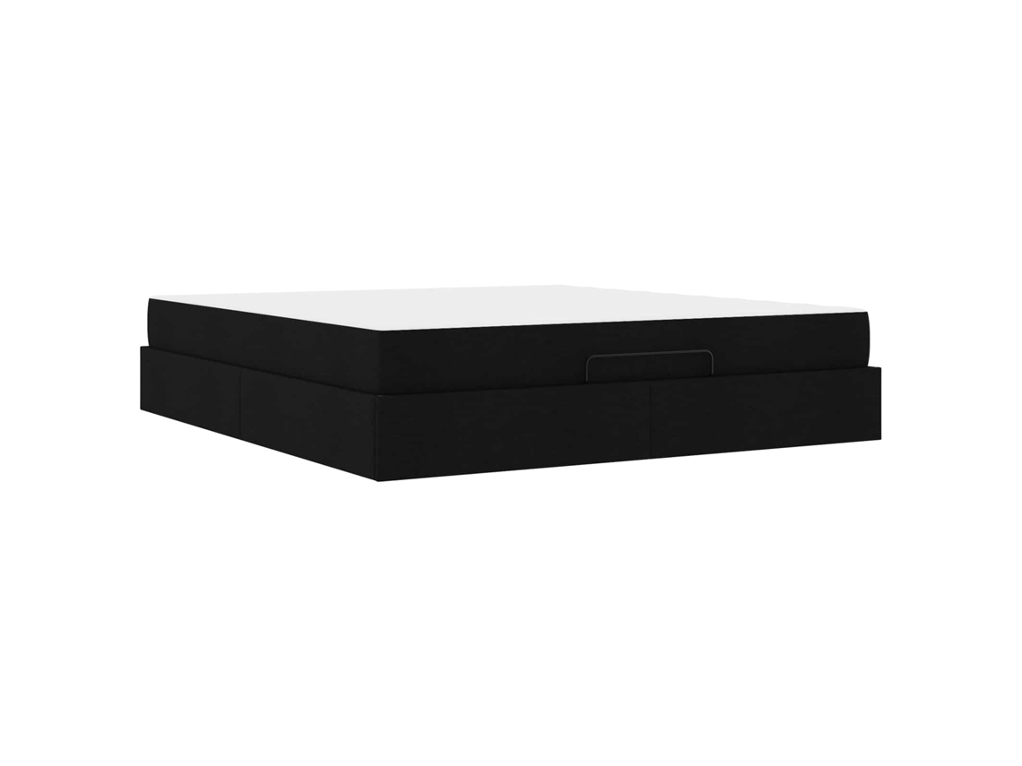 Syfax™ Estructura De Cama Con Colchón 2 Pcs Negro Tela