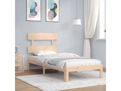 Estructura De Cama Sin Colchón Madera Maciza De Pino 90x200 Cm