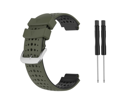 Correa de Silicona dos colores para Garmin Forerunner 735XT 620 630 220 230 235 - verde militar/negro