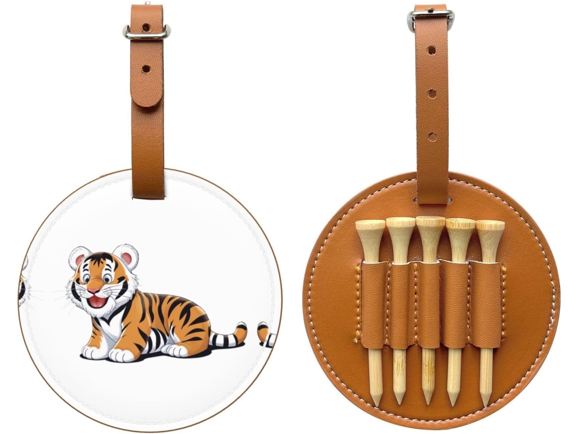 Bolsa de tees de golf Naughty Tiger, negra, fácil de transportar y más eficiente para jugar al golf.