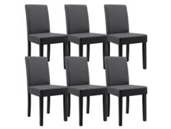 Conjunto de Cadeiras de Jantar [EN.CASA] Cinzento escuro (couro sintético - 90 x 42 x 48 cm)