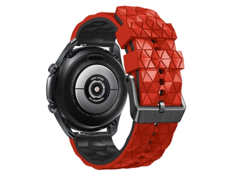 Correa de Silicona textura de fútbol 22mm dos colores para Samsung Galaxy Watch 3 45mm/Huawei Watch GT3 Pro 46mm - rojo/negro