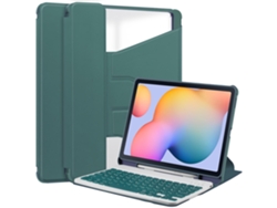 Capa Para Samsung Galaxy Tab S6 Lite 10.4 Polegadas Sm-p610/sm-p615 2020 Com Ranhura Para Caneta Adicionar Teclado Português Verde Escuro