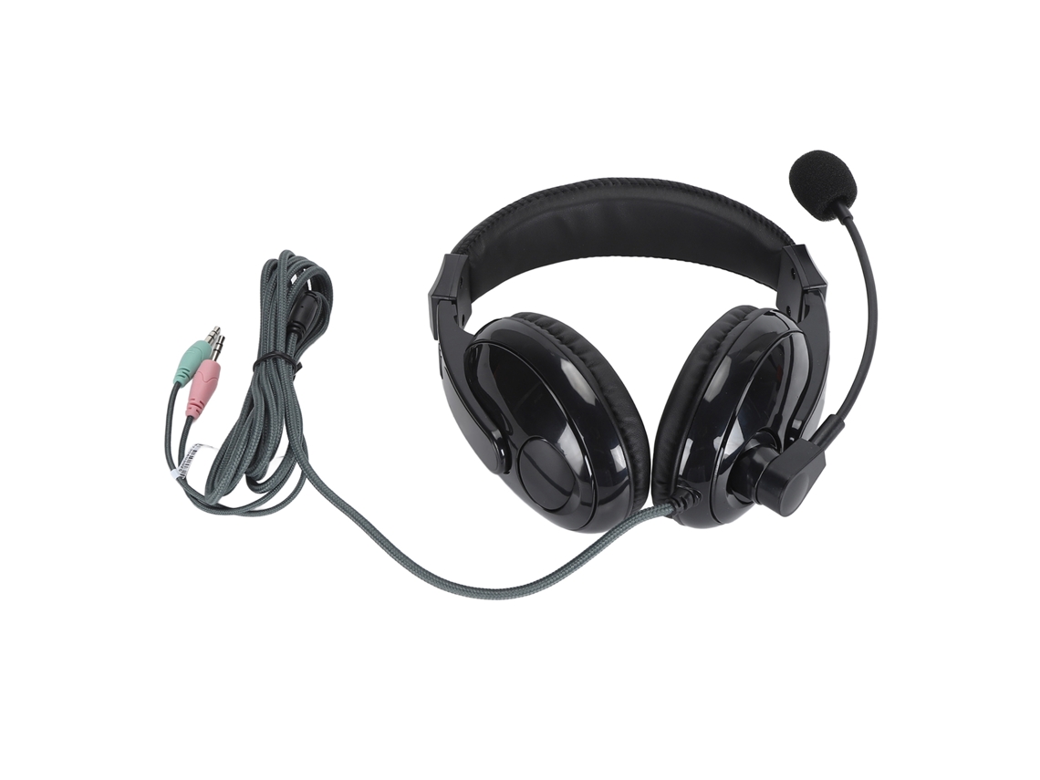 Fone de Ouvido com fio para jogos EOOCOO, microfone rotativo 360 graus, para escritório e aulas online