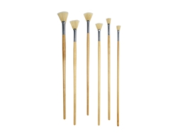 Juego de pinceles MDUG con cerdas en forma de abanico para pintura al óleo (color natural)