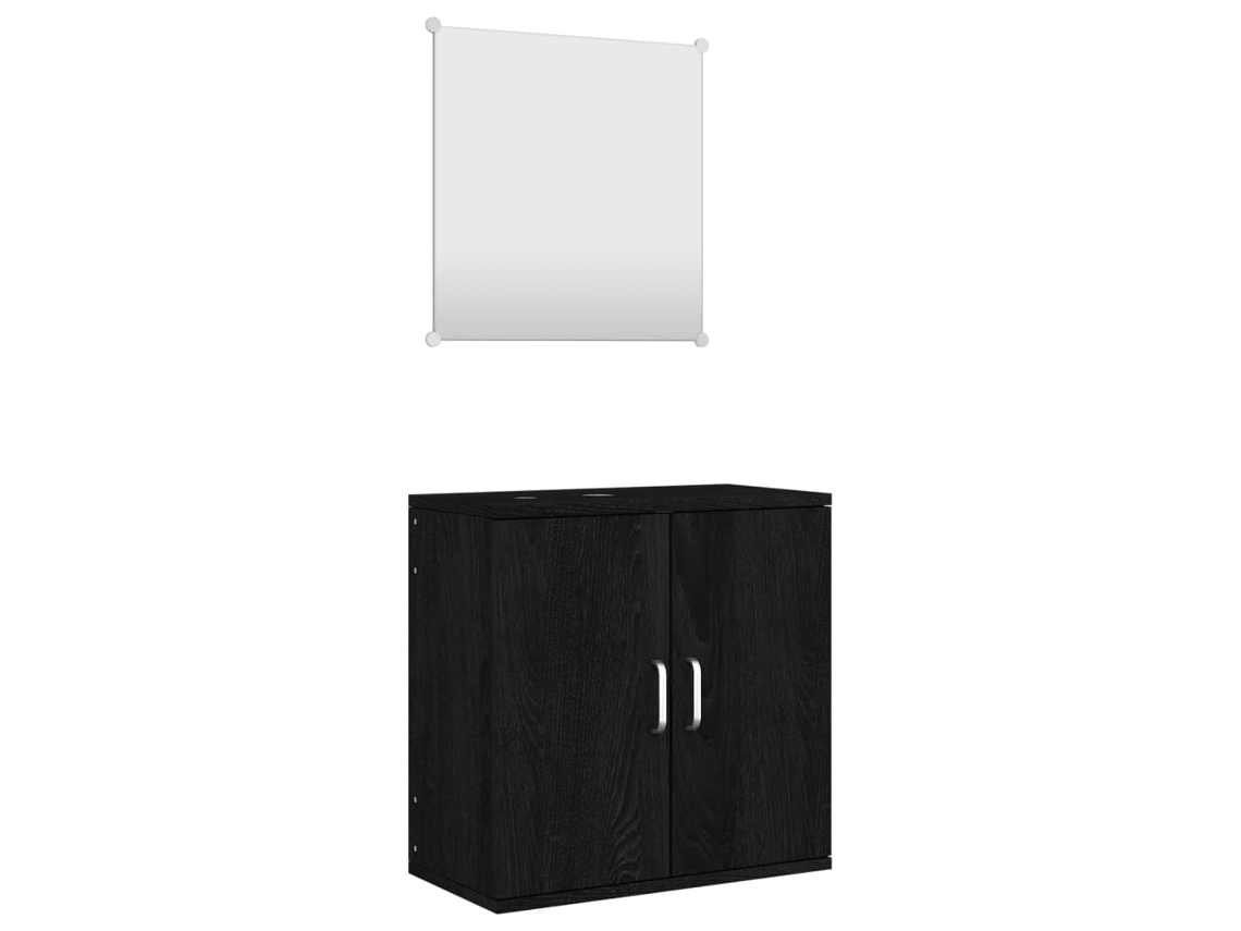 Maison Exclusive - Juego De Muebles De Baño De 2 Piezas En Madera De Ingeniería Negra