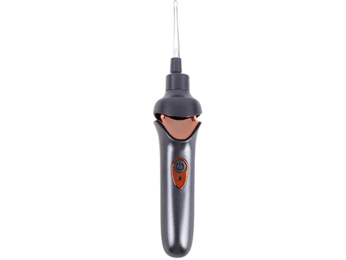 Limpiador de oídos eléctrico con LED mejorado para niños (negro/gris)