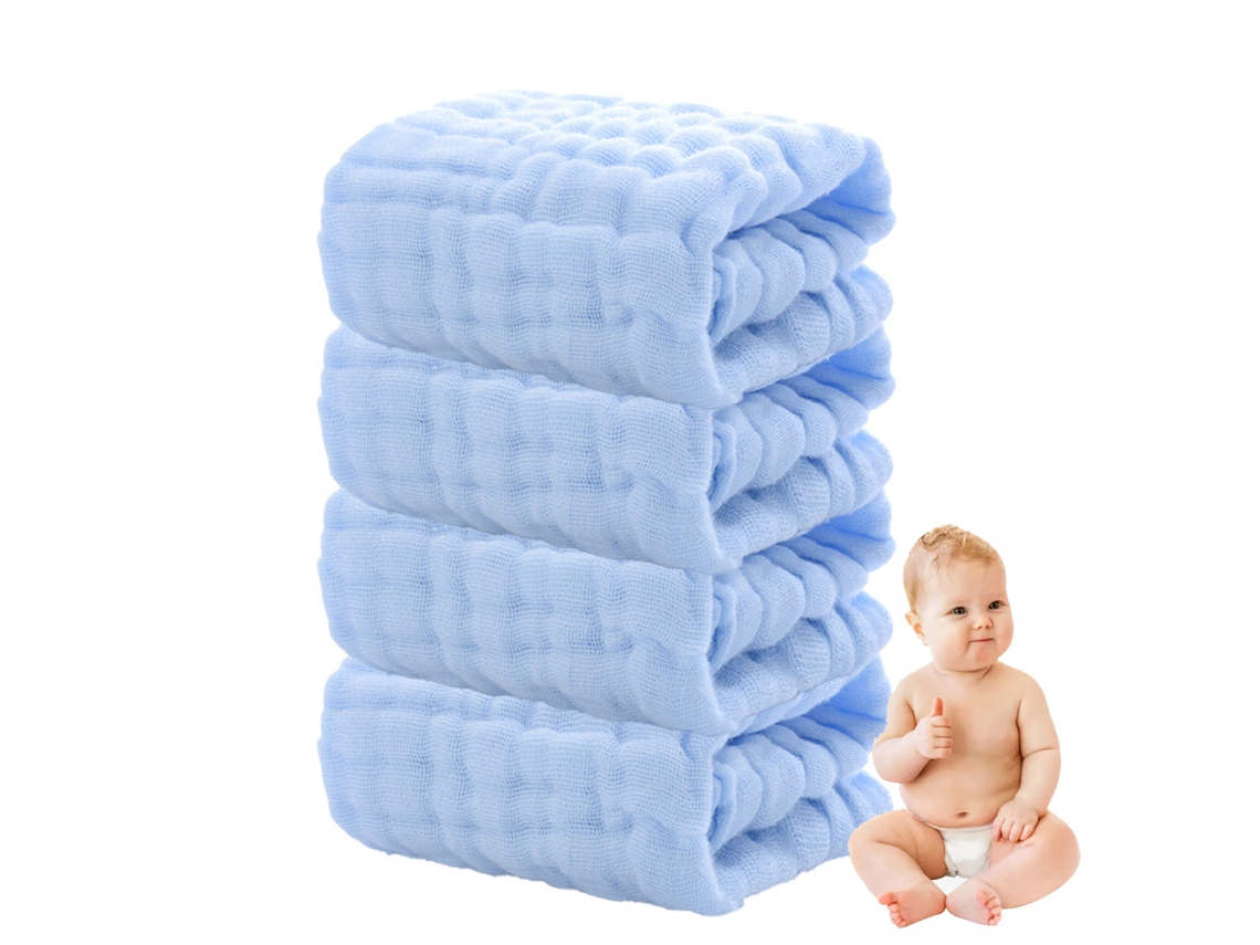 Conjunto de Toalla RNEMITERY Lavado Suaves Absorbentes Algodón Azul - 4pcs (30x30cm)