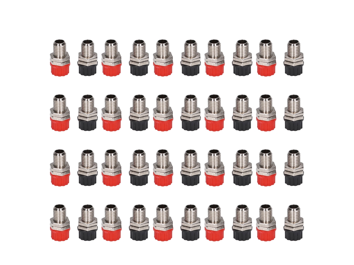 20 Conectores Banana De Latón Niquelado De 4 Mm Para Instrumentos Educativos.