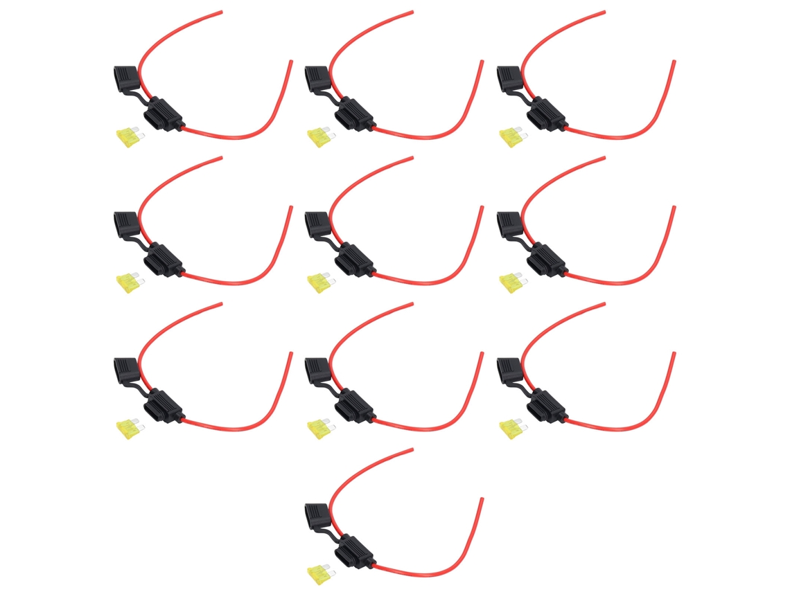 10 Set Portafusibles En Línea Resistente Al Calor Facil Cableado Impermeable 14awg 20a Con Fusibles