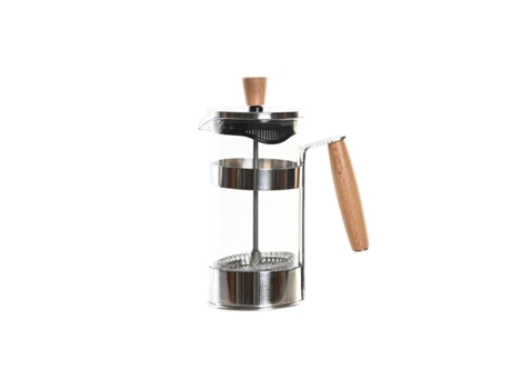 Cafetera de Émbolo Dkd Home Decor Natural Prateado Acero Inoxidable Vidro de Borosilicato 16 X 9 X 18,5 Cm 350 Ml