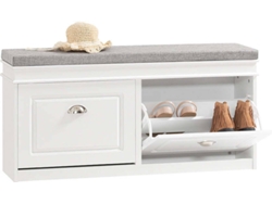 Banco Armario de Zapatos SOBUY Blanco (104x24x52cm)