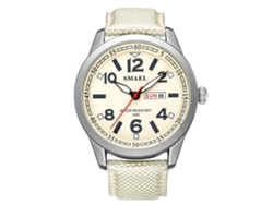 Reloj Electrónico De Cuarzo Impermeable Para Hombre Smael Con Correa De Nailon Blanca.