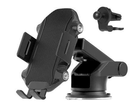 Cargador Teléfono Inalámbrico Coche Carga Rápida Ventilación CHRONUS Negro