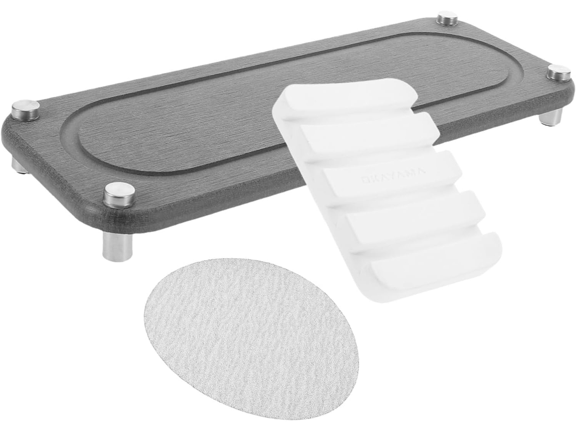 Juego de 2 alfombrillas grises para lavabo de baño