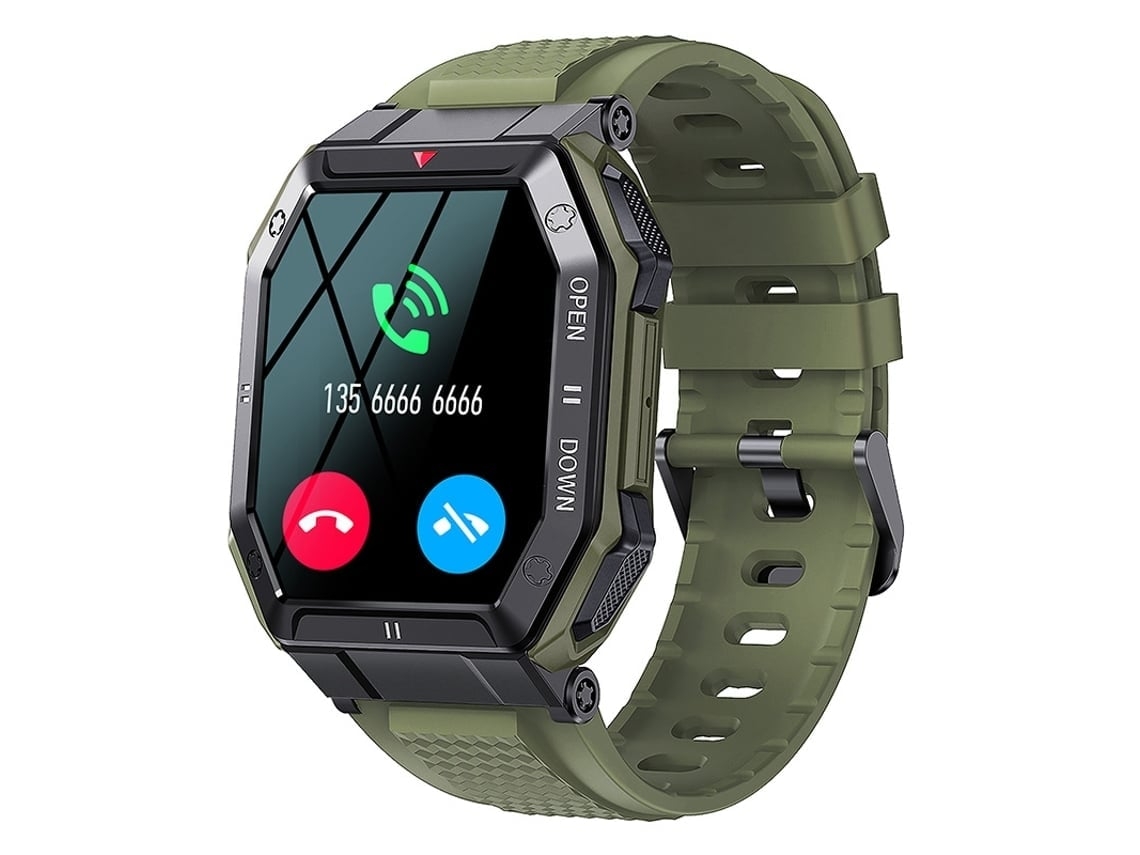 Smartwatch Militar Monitor De Frecuencia Cardíaca Y Sueño De 1.85 Compatible Verde Yuysan