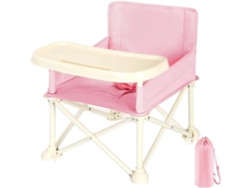 Silla de bebé plegable, ligera y portátil, color rosa.