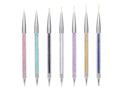 Pinceles para decoración de uñas (7 piezas), pincel de doble punta para rayas y dibujos, juego de herramientas para pintar y puntear, incluye pinceles para uñas.