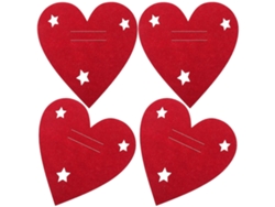 portacubiertos navideños en forma de corazón, plateados, Nostalgia88