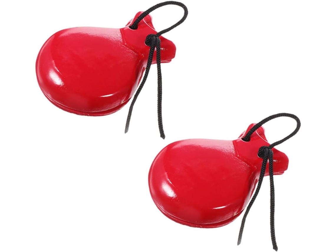Castañuelas de madera de dos piezas, instrumentos de percusión rítmica.