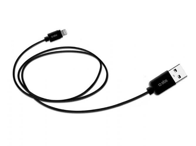 Cable SBS Cariphone (USB - Lightning - 1 m - Negro) — USB y lightning | 1,2 m