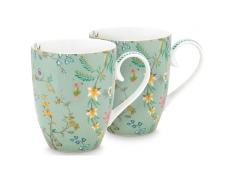 Conjunto de 2 Tazas Jolie PIP STUDIO Flores Azules 350 ml