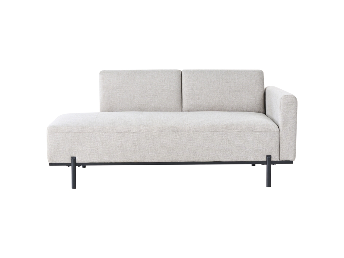 Chaise Longue Beliani Savasse de lino sintético gris 170x85x78
