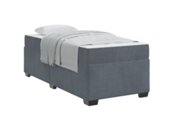 Maison Exclusive - Estructura De Cama Con Colchón Gris Oscuro 80 X 200 Cm Tela