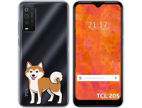 Carcasa TCL 205 TUMUNDOSMARTPHONE Dibujos Transparente Perros 02 Multicolor