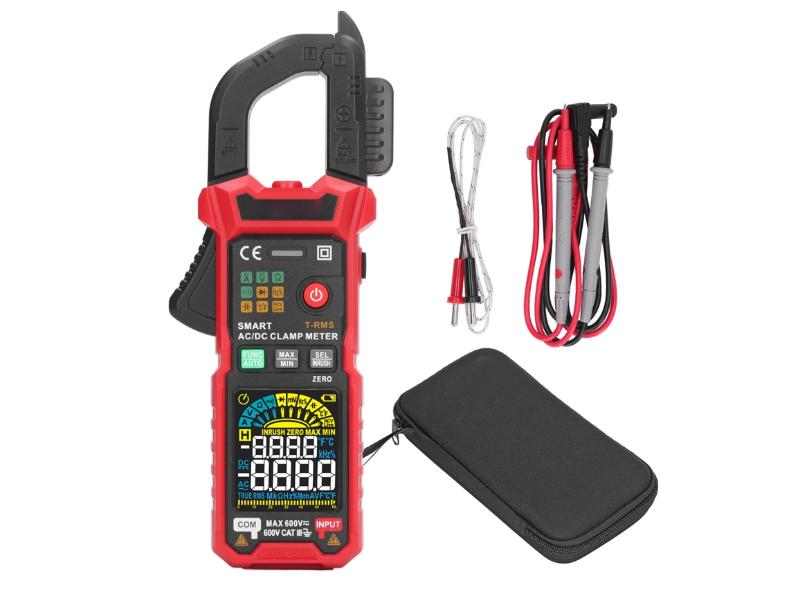 Pinza Amperimétrica Digital Multifuncional Ac/dc Con Ncv Y Rango Automático Ht205d Para Pruebas Eléctricas.