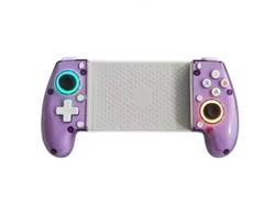 Mando para juegos móviles, amarillo y elástico, con dos joysticks RGB, batería de 800 mAh, diseño de silicona y giroscopio de seis ejes.