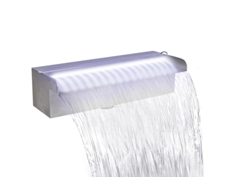 MAISON EXCLUSIVE - Fuente cascada rectangular LED piscina acero inoxidable 30 cm
