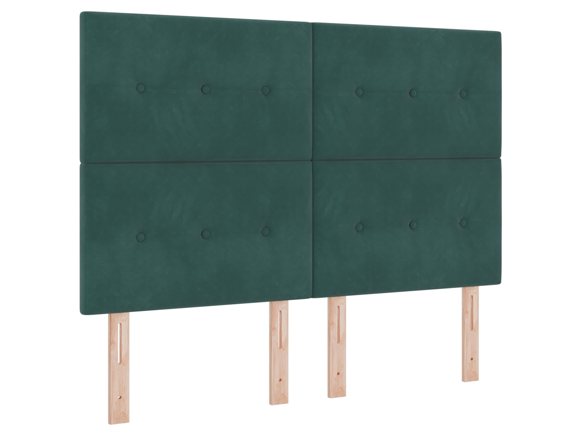 Cama Bospring Con Colchón Verde Oscuro Terciopelo Vidaxl Verde Fabric (160x200 Cm)