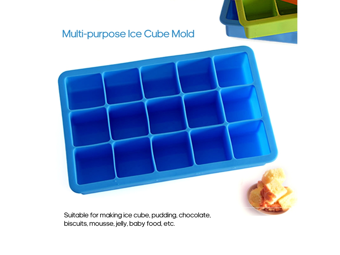 Bandeja Para Cubitos De Hielo De Silicona Apta Para Uso Alimentario Con 14 Rejillas, Moldes De Hielo Fáciles De Extraer.