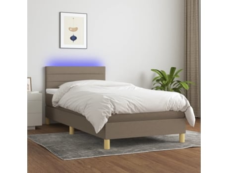 Cama con somier VIDAXL (Gris - Tela - 203 x 90 x 88 cm)