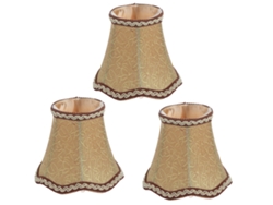 Rebe-3 Piezas Lámpara E14 Tela Europea Candelabro Hotel Ktv Color Cobre Accesorio