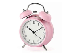 Relógio de mesa infantil retrô com alarme, silencioso e luminoso, em metal.
