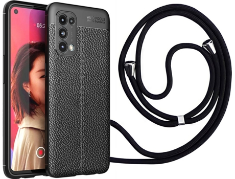 Funda Oppo Find X3 Lite Rugged Leather con Collar Negro