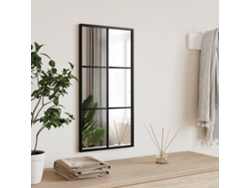 Espejo de pared rectangular de hierro negro 30x60 cm N/A