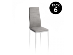 Pack 6 sillas de comedor Yuri Gris oscuro–Blanco 39 x 97 x 38 cm