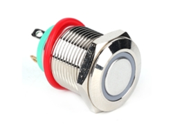2026dz-2 Piezas Interruptor de botón metálico con reinicio automático 12 mm 4 pines con luz LED IP65 Verde 3~9V