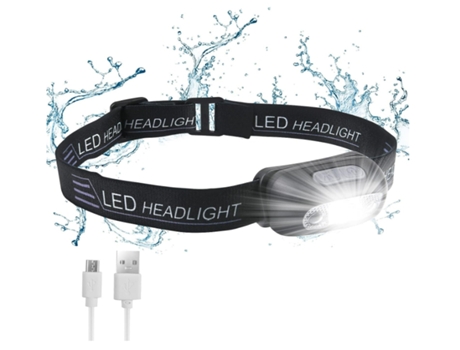 Linterna frontal LED recargable Ipx6 Linterna impermeable 160 lúmenes Linterna frontal ultraligera ultrabrillante con sensor de movimiento Negro BI...